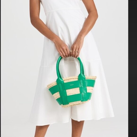 DeMellier Mini Santorini Basket Bag in Kelly Green - Picture 6 of 6